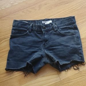 Black BCBG cut-off jean shorts
